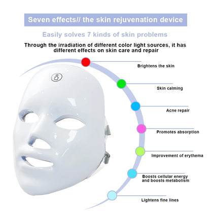 7 Colors LED Facial Mask – Rejuvenate & Glow! ✨