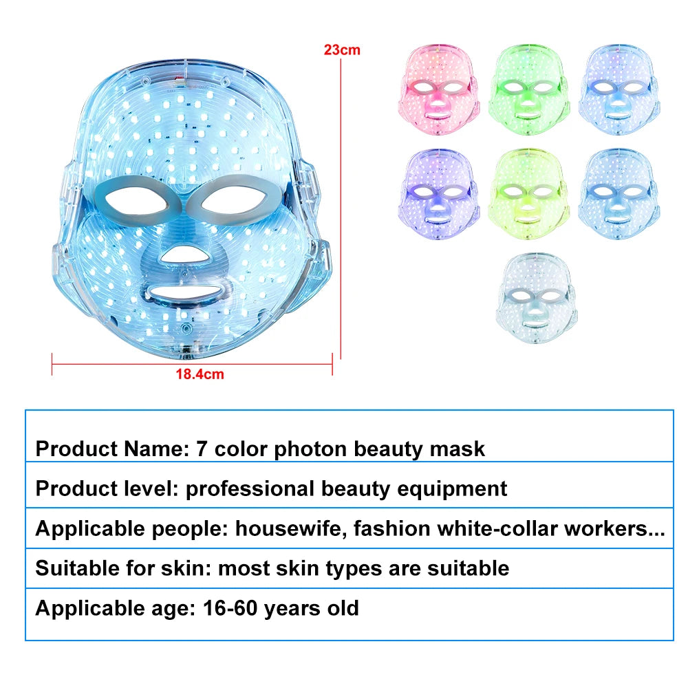 7 Colors LED Facial Mask – Rejuvenate & Glow! ✨